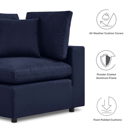 Commix Overstuffed Outdoor Patio Loveseat - BUILDMYPLACE