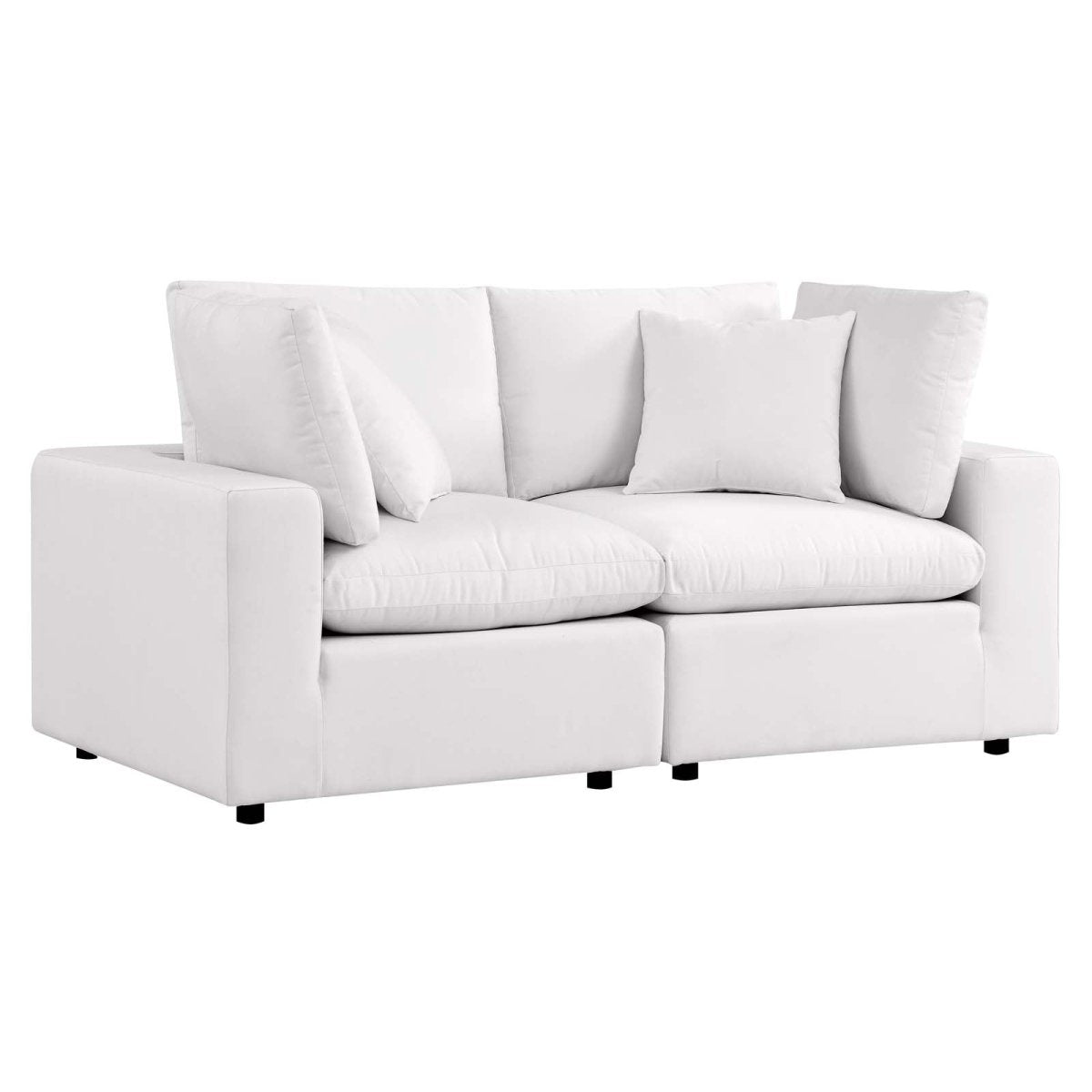Commix Overstuffed Outdoor Patio Loveseat - BUILDMYPLACE