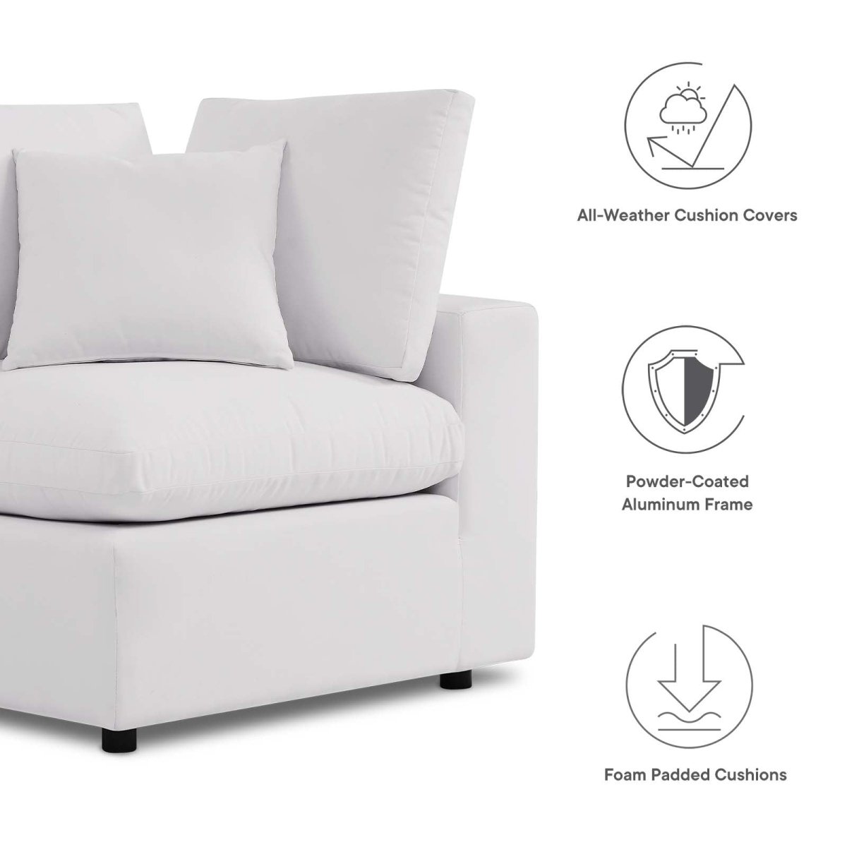 Commix Overstuffed Outdoor Patio Loveseat - BUILDMYPLACE