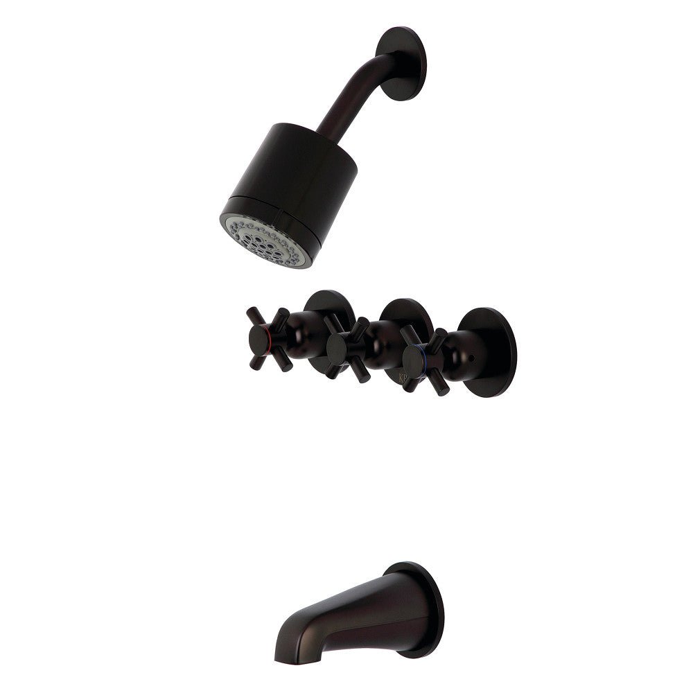 Concord Three Handle Tub And Shower Faucet - BUILDMYPLACE