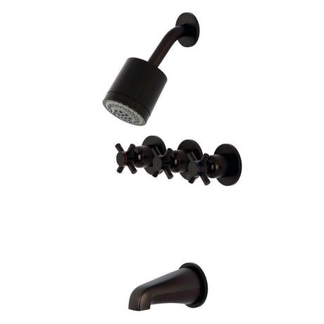 Concord Three Handle Tub And Shower Faucet - BUILDMYPLACE