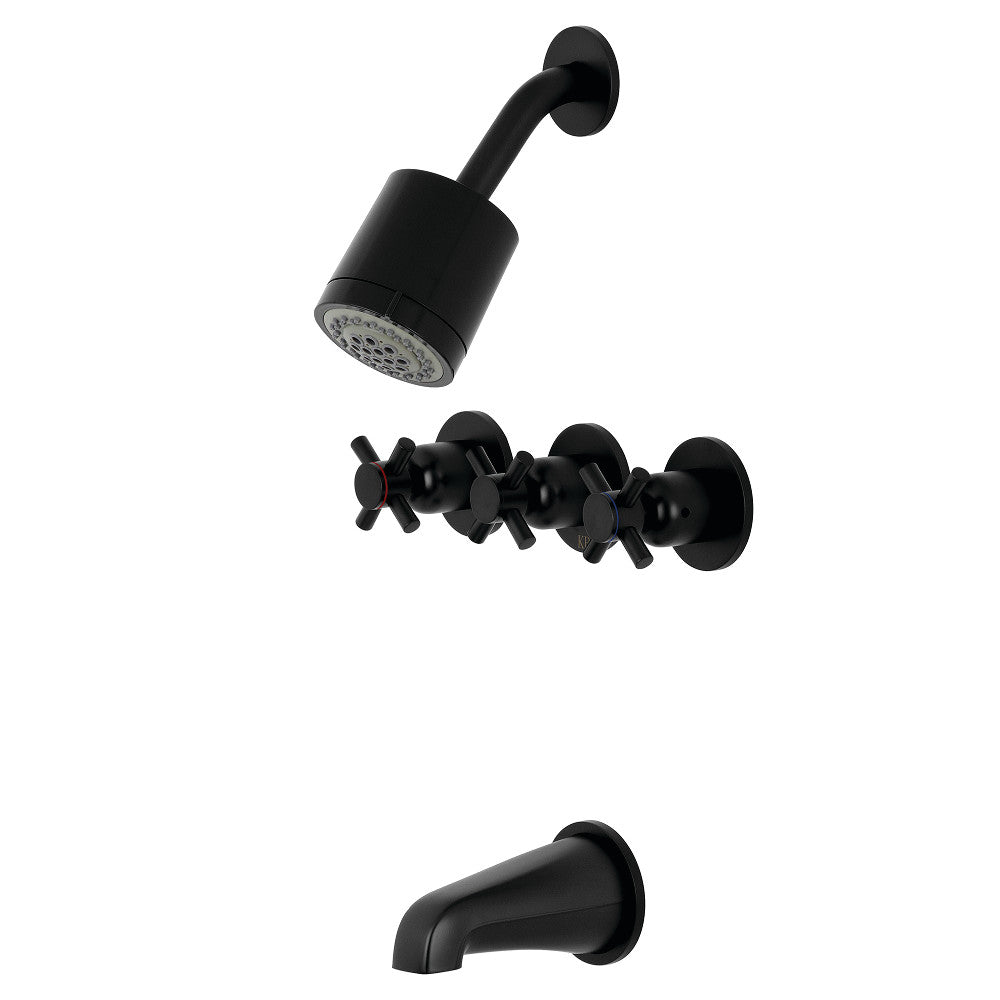 Concord Three Handle Tub And Shower Faucet - BUILDMYPLACE