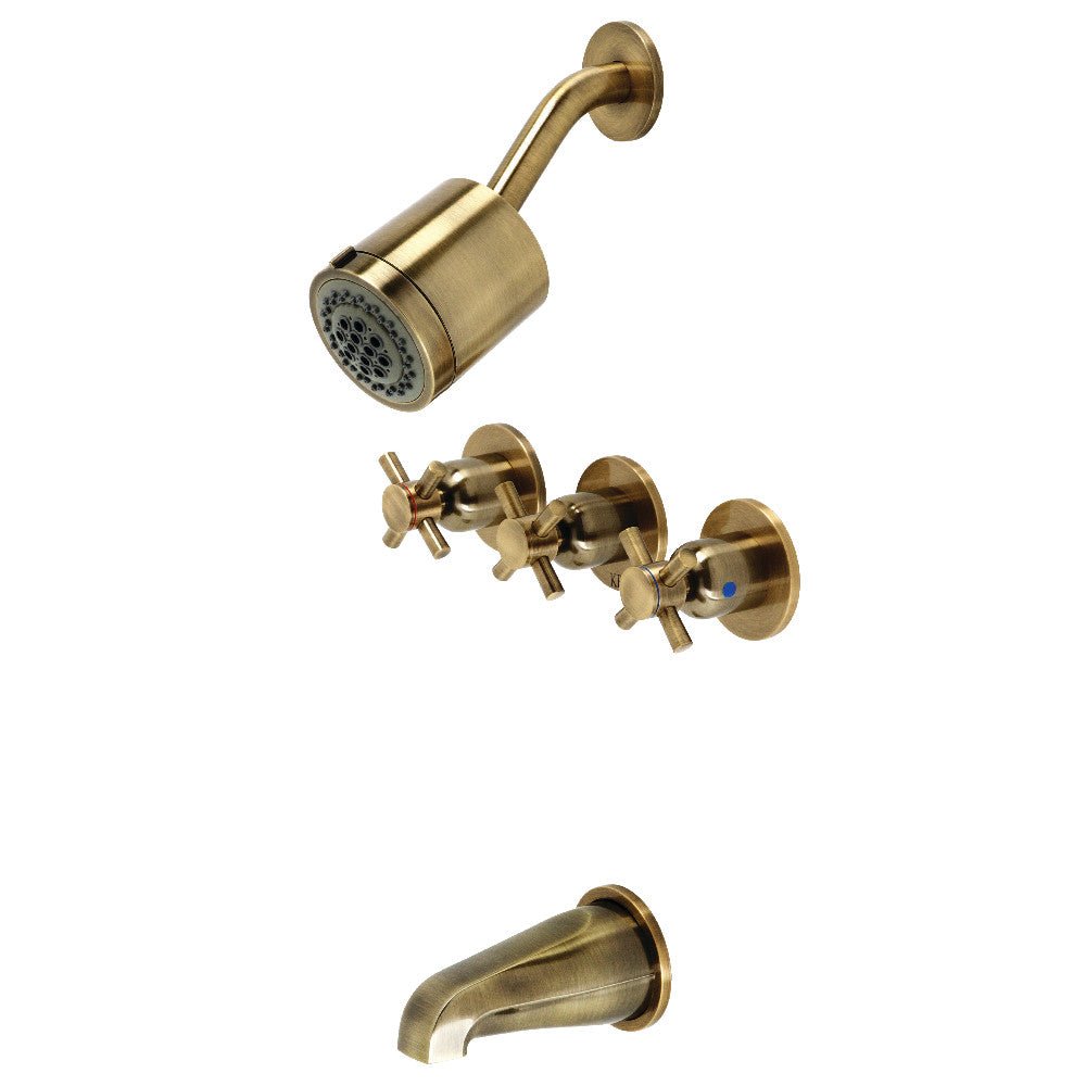 Concord Three Handle Tub And Shower Faucet - BUILDMYPLACE