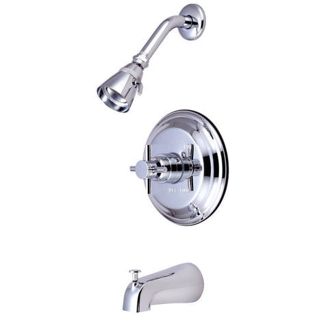 Concord Tub & Shower Faucet With Single Function Shower Head & Metal Cross Handle - BUILDMYPLACE