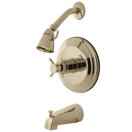 Concord Tub & Shower Faucet With Single Function Shower Head & Metal Cross Handle - BUILDMYPLACE