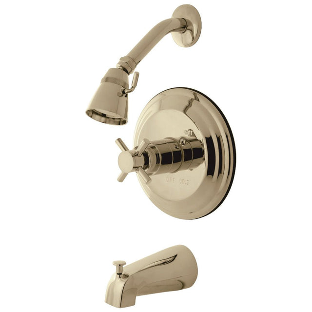 Concord Tub & Shower Faucet With Single Function Shower Head & Metal Cross Handle - BUILDMYPLACE