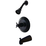Concord Tub & Shower Faucet With Single Function Shower Head & Metal Cross Handle - BUILDMYPLACE