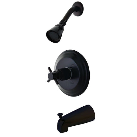 Concord Tub & Shower Faucet With Single Function Shower Head & Metal Cross Handle - BUILDMYPLACE