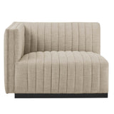 Conjure Channel Tufted Upholstered Fabric Left - Arm Chair - BUILDMYPLACE