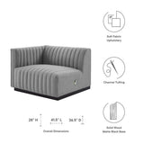 Conjure Channel Tufted Upholstered Fabric Left - Arm Chair - BUILDMYPLACE