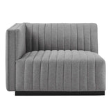 Conjure Channel Tufted Upholstered Fabric Left - Arm Chair - BUILDMYPLACE