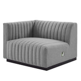 Conjure Channel Tufted Upholstered Fabric Left - Arm Chair - BUILDMYPLACE