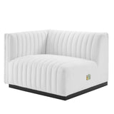 Conjure Channel Tufted Upholstered Fabric Left - Arm Chair - BUILDMYPLACE