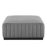 Conjure Channel Tufted Upholstered Fabric Ottoman - BUILDMYPLACE