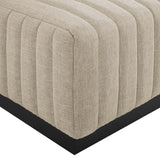 Conjure Channel Tufted Upholstered Fabric Ottoman - BUILDMYPLACE