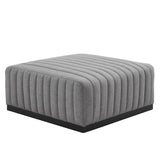 Conjure Channel Tufted Upholstered Fabric Ottoman - BUILDMYPLACE