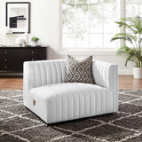Conjure Channel Tufted Upholstered Fabric Right - Arm Chair - BUILDMYPLACE