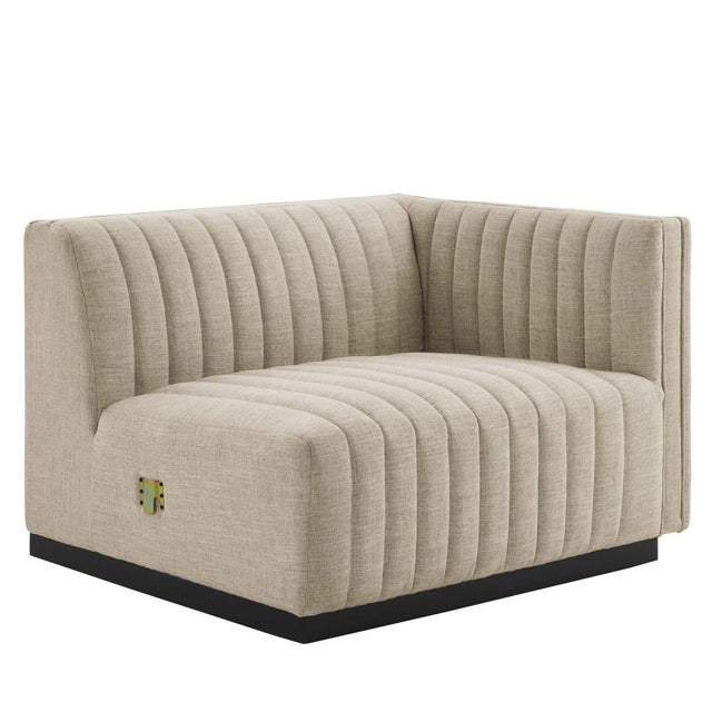 Conjure Channel Tufted Upholstered Fabric Right - Arm Chair - BUILDMYPLACE