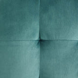 Contour Tufted Square Ottoman - 15.5 Inch - Upholstered Performance Velvet - Ivory - BUILDMYPLACE