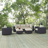 Convene 7 Piece Outdoor Patio Sectional Set W/ 2 Ottoman - BUILDMYPLACE