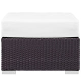 Convene Outdoor Patio Fabric Square Ottoman - BUILDMYPLACE
