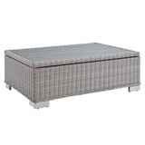 Conway 45" Outdoor Patio Wicker Rattan Coffee Table - BUILDMYPLACE
