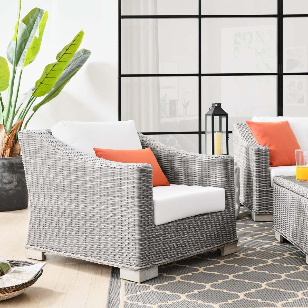 Conway Outdoor Patio Wicker Rattan Armchair - BUILDMYPLACE