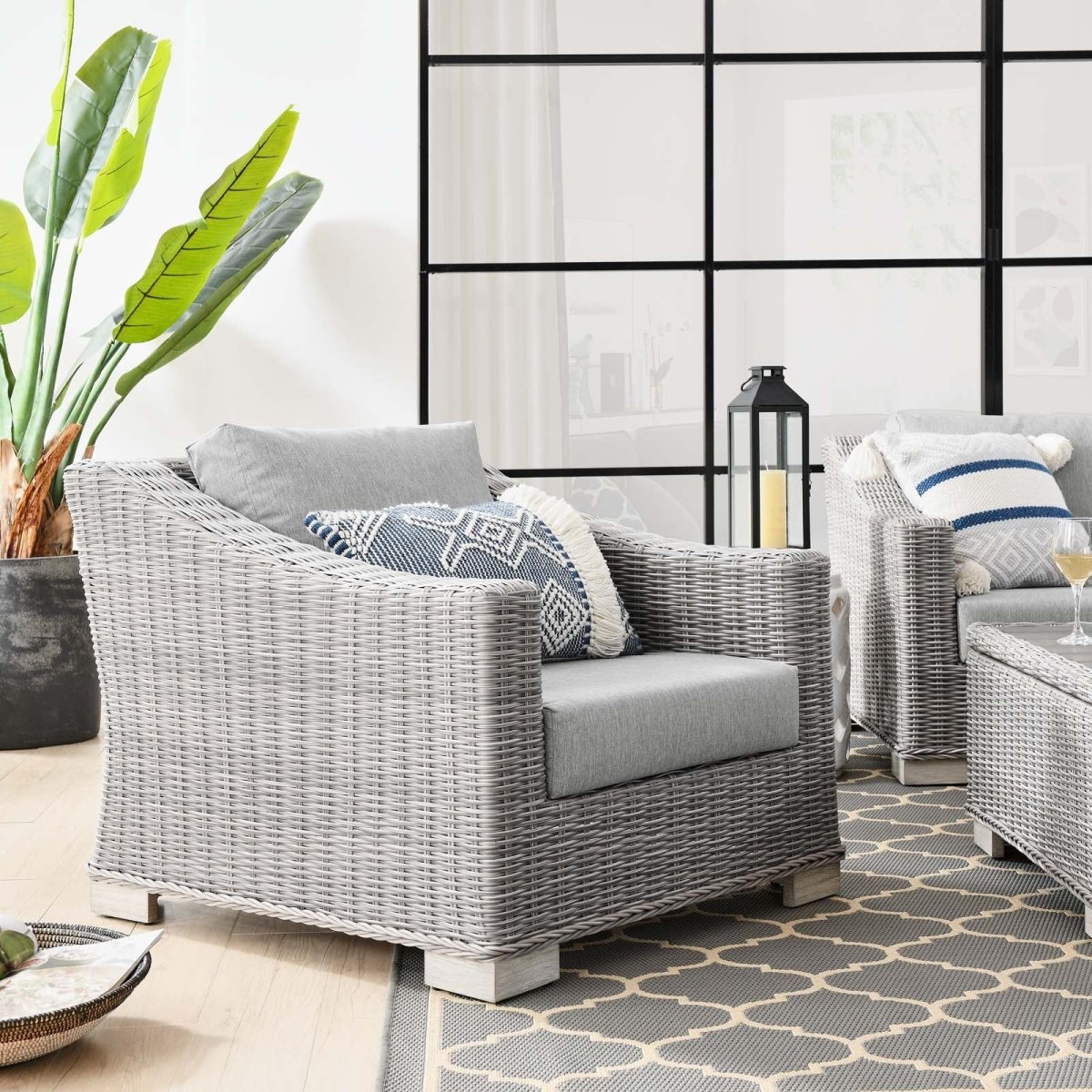 Conway Outdoor Patio Wicker Rattan Armchair - BUILDMYPLACE