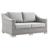 Conway Outdoor Patio Wicker Rattan Loveseat - BUILDMYPLACE