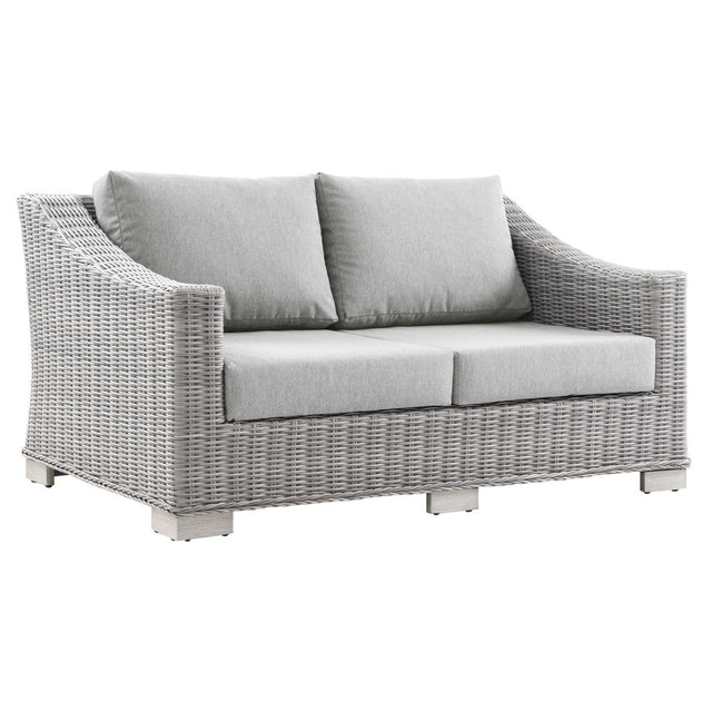 Conway Outdoor Patio Wicker Rattan Loveseat - BUILDMYPLACE