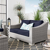 Conway Outdoor Patio Wicker Rattan Loveseat - BUILDMYPLACE