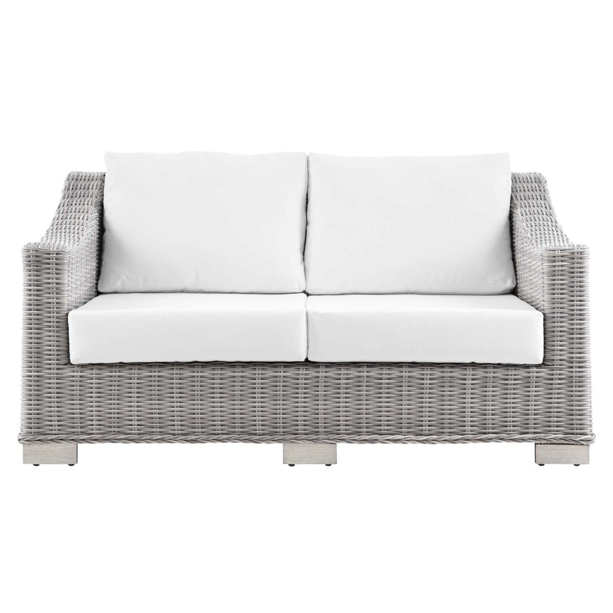 Conway Outdoor Patio Wicker Rattan Loveseat - BUILDMYPLACE