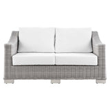 Conway Outdoor Patio Wicker Rattan Loveseat - BUILDMYPLACE