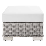 Conway Outdoor Patio Wicker Rattan Ottoman - BUILDMYPLACE