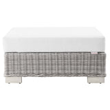 Conway Outdoor Patio Wicker Rattan Ottoman - BUILDMYPLACE