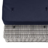Conway Outdoor Patio Wicker Rattan Ottoman - BUILDMYPLACE