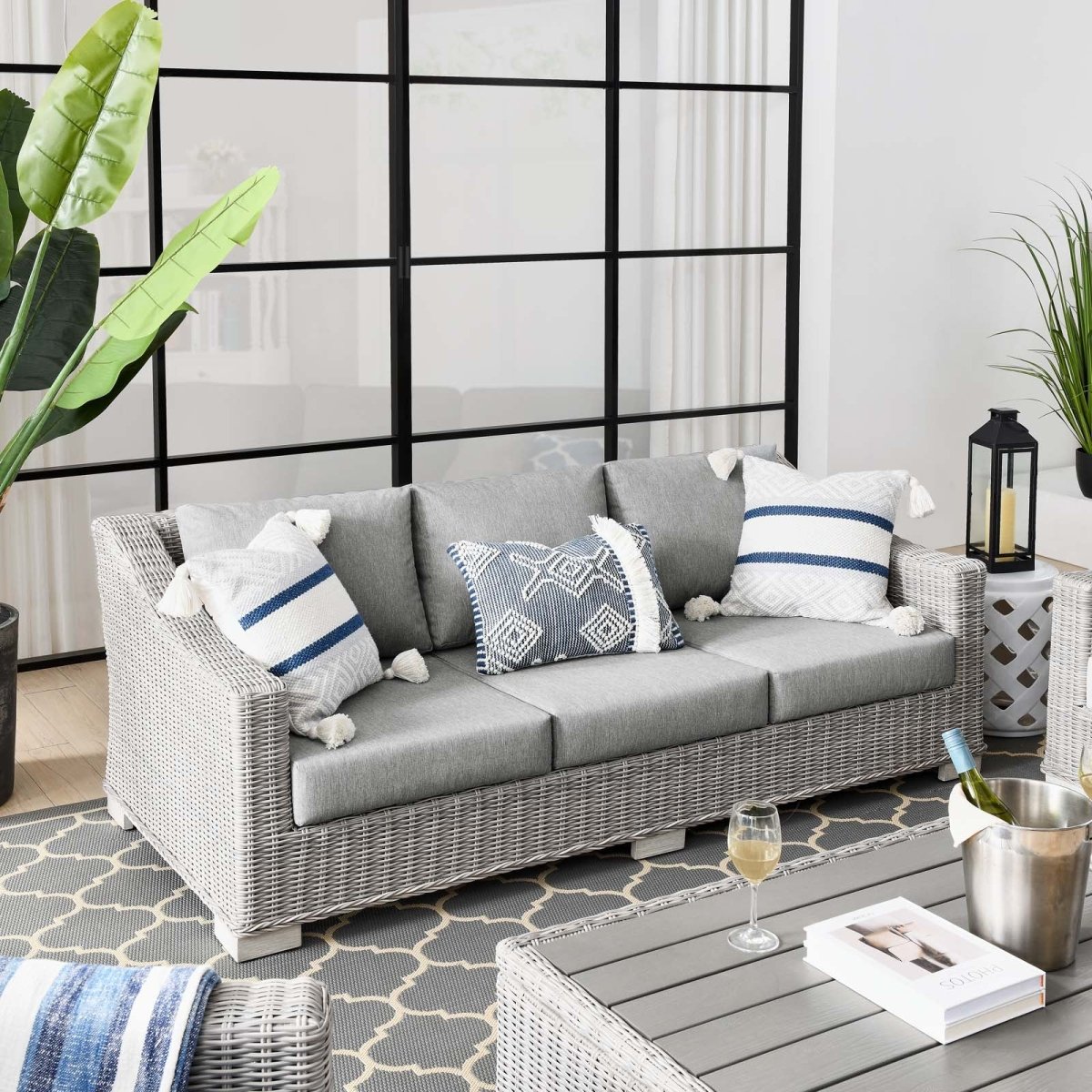 Conway Outdoor Patio Wicker Rattan Sofa - BUILDMYPLACE