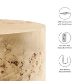 Cosmos 16" Round Burl Wood Side Table - BUILDMYPLACE