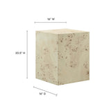 Cosmos 16" Square Burl Wood Side Table - BUILDMYPLACE