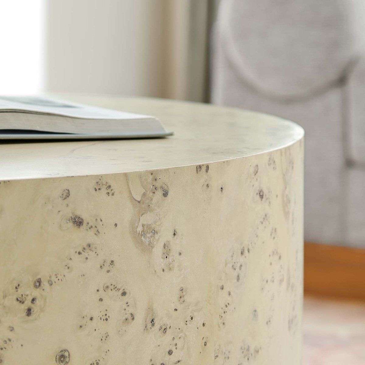 Cosmos 35" Round Burl Wood Coffee Table - BUILDMYPLACE