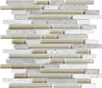 Creme Brulee Random Strip Glass Stone Blend Mosaic - BUILDMYPLACE