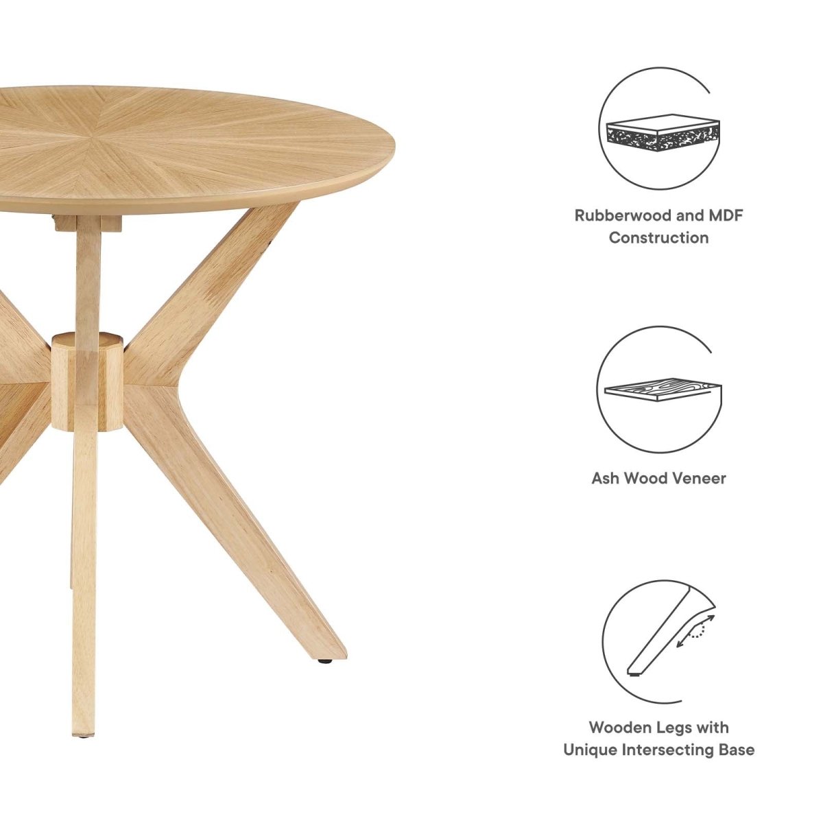Crossroads 24" Round Wood Side Table - BUILDMYPLACE