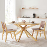 Crossroads 63" Oval Wood Dining Table - BUILDMYPLACE