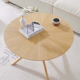 Crossroads Round Wood Coffee Table - BUILDMYPLACE