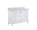 Cunningham Freestanding Modern Bathroom Vanity with Carrara White Marble Sink Top - BUILDMYPLACE