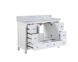 Cunningham Freestanding Modern Bathroom Vanity with Carrara White Marble Sink Top - BUILDMYPLACE