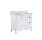 Cunningham Freestanding Modern Bathroom Vanity with Carrara White Marble Sink Top - BUILDMYPLACE