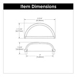 Cup Pulls on Cabinet Doors 3 Inch Center to Center - Hickory Hardware - Williamsburg Collection - BUILDMYPLACE