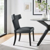 Curve Vegan Leather Dining Chair - BUILDMYPLACE