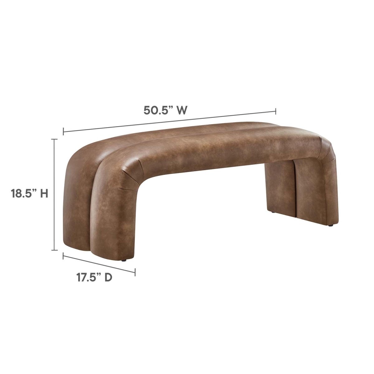 Dax 50.5" Vegan Leather Upholstered Accent Bench - BUILDMYPLACE